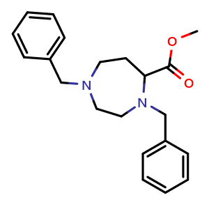 Chemical structure of Methyl 1,4-dibenzyl-1,4-diazepane-5-carboxylate , CAS 220364-79-4, AChemBlock AD285686