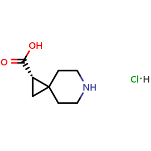 Chemical structure of (S)-6-Aza-spiro[2.5]octane-1-carboxylic acid hydrochloride , CAS 2741097-73-2, AChemBlock AD285687