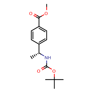 Chemical structure of (R)-Methyl 4-(1-((tert-Butoxycarbonyl)amino)ethyl)benzoate , CAS 1021491-25-7, AChemBlock AD285691