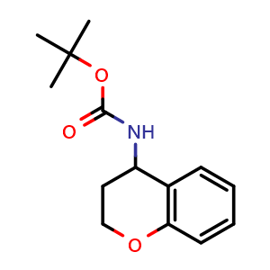 Chemical structure of tert-Butyl 3,4-dihydro-2H-chromen-4-ylcarbamate , CAS 238764-07-3, AChemBlock AD285694