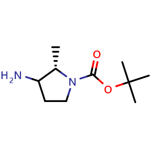 Chemical structure of (S)-tert-Butyl 3-amino-2-methylpyrrolidine-1-carboxylate , CAS 1564334-04-8, AChemBlock AD285695
