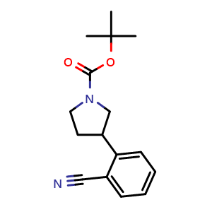 Chemical structure of tert-Butyl 3-(2-cyanophenyl)pyrrolidine-1-carboxylate , CAS 1823253-89-9, AChemBlock AD285703