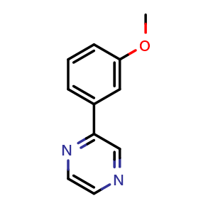 Chemical structure of 2-(3-Methoxyphenyl)pyrazine , CAS 912771-38-1, AChemBlock AD285706