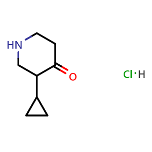 Chemical structure of 3-Cyclopropylpiperidin-4-one hydrochloride , CAS 1425366-32-0, AChemBlock AD285713