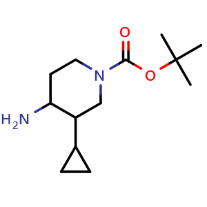 Chemical structure of tert-Butyl 4-amino-3-cyclopropylpiperidine-1-carboxylate , CAS 1784891-13-9, AChemBlock AD285716