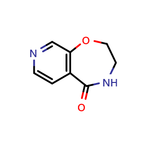 Chemical structure of 3,4-Dihydropyrido[4,3-f]-1,4-oxazepin-5(2H)-one , CAS 2123491-13-2, AChemBlock AD285726