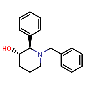 Chemical structure of (2R,3S)-1-benzyl-2-phenylpiperidin-3-ol , CAS 872726-31-3, AChemBlock AD285727