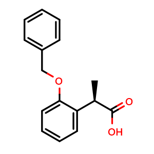 Chemical structure of (R)-2-(2-(Benzyloxy)phenyl)propanoic acid , CAS 2350647-93-5, AChemBlock AD285734