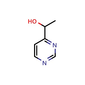 Chemical structure of 1-(Pyrimidin-4-yl)ethan-1-ol , CAS 955887-29-3, AChemBlock AD285742