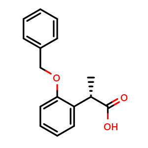 Chemical structure of (S)-2-(2-(Benzyloxy)phenyl)propanoic acid , CAS 153541-44-7, AChemBlock AD285750