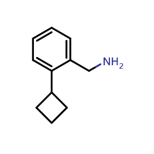 Chemical structure of (2-Cyclobutylphenyl)methanamine , CAS 1557581-74-4, AChemBlock AD285755