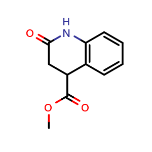 Chemical structure of Methyl 2-oxo-1,2,3,4-tetrahydroquinoline-4-carboxylate , CAS 78941-89-6, AChemBlock AD285759