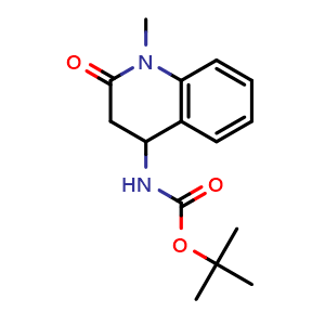 Chemical structure of tert-Butyl 1-methyl-2-oxo-1,2,3,4-tetrahydroquinolin-4-ylcarbamate , AChemBlock AD285760