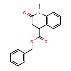 Chemical structure of Benzyl 1-methyl-2-oxo-1,2,3,4-tetrahydroquinoline-4-carboxylate , AChemBlock AD285761