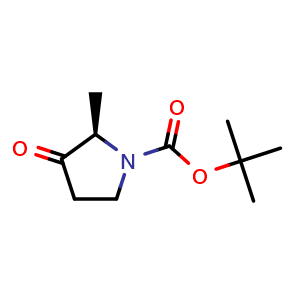 Chemical structure of (R)-tert-Butyl 2-methyl-3-oxopyrrolidine-1-carboxylate , CAS 2380854-35-1, AChemBlock AD285769