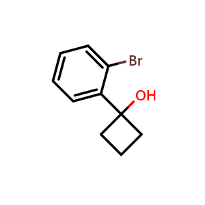 Chemical structure of 1-(2-Bromophenyl)cyclobutanol , CAS 749900-52-5, AChemBlock AD285773