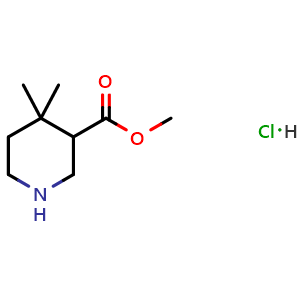 Chemical structure of Methyl 4,4-dimethyl-3-piperidinecarboxylate hydrochloride , AChemBlock AD285774