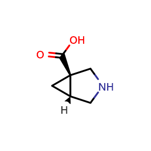 Chemical structure of (1R,5R)-3-aza-bicyclo[3.1.0]hexane-1-carboxylic acid , CAS 2187426-53-3, AChemBlock AD285780