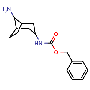 Chemical structure of Benzyl (8-aminobicyclo[3.2.1]octan-3-yl)carbamate , CAS 1858207-01-8, AChemBlock AD285791