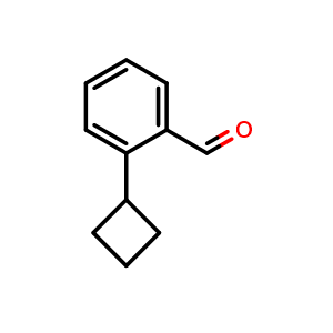 Chemical structure of 2-Cyclobutylbenzaldehyde , CAS 1545049-40-8, AChemBlock AD285803