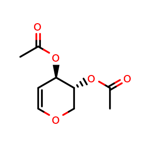 Chemical structure of (3R,4R)-3,4-dihydro-2H-pyran-3,4-diyl diacetate , CAS 3152-43-0, AChemBlock AD285806