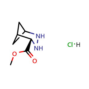 Chemical structure of Methyl (S)-2,3-diazabicyclo[3.1.1]heptane-4-carboxylate hydrochloride , CAS 3104671-22-6, AChemBlock AD285824