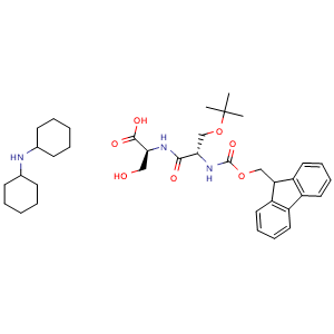 Chemical structure of Fmoc-Ser(tBu)-Ser-OH.DCHA , CAS 1000849-44-4, AChemBlock AD285825