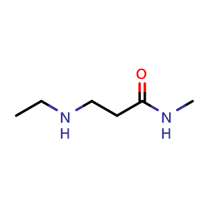 Chemical structure of 3-ethylamino-N-methyl-propanamide , CAS 1001346-08-2, AChemBlock AD285826