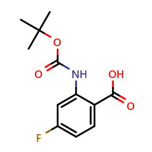 Chemical structure of Boc-2-Amino-4-Fluorobenzoic Acid , CAS 1019384-47-4, AChemBlock AD285830