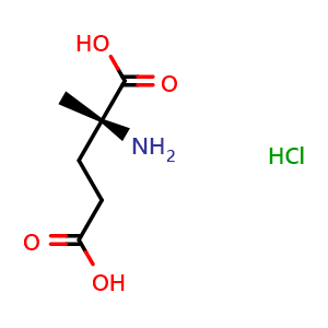 Chemical structure of H-α-Me-D-Glu-OH.HCl , CAS 103825-57-6, AChemBlock AD285831