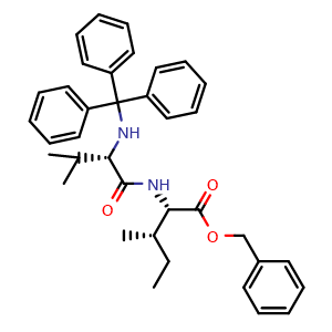 Chemical structure of (S)-N-Tritylvalyl-(S)-isoleucin-benzylester , CAS 104488-18-8, AChemBlock AD285832