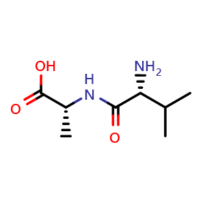 Chemical structure of H-D-Val-D-Ala-OH , CAS 1115-74-8, AChemBlock AD285841