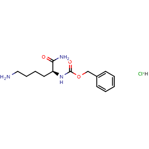 Chemical structure of Z-Lys-NH2.HCl , CAS 112785-42-9, AChemBlock AD285844