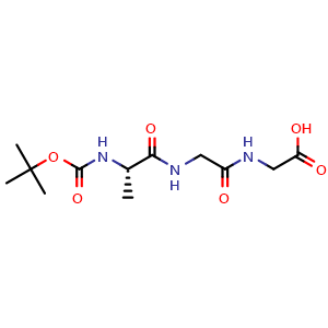 Chemical structure of Boc-Ala-Gly-Gly-OH , CAS 115035-47-7, AChemBlock AD285848