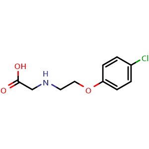 Chemical structure of 2-(2-(4-chlorophenoxy)ethylamino)acetic acid , CAS 1153031-68-5, AChemBlock AD285849