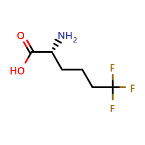 Chemical structure of (R)-2-amino-6,6,6-trifluorohexanoic acid , CAS 120200-06-8, AChemBlock AD285854