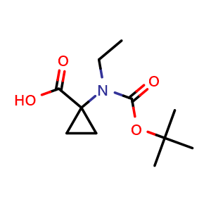 Chemical structure of Boc-N-Et-AC3C-OH , CAS 1202858-78-3, AChemBlock AD285855