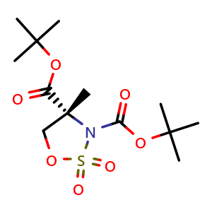 Chemical structure of Boc-Sulfa-2-Me-D-Ser-OtBu , CAS 1204514-54-4, AChemBlock AD285856