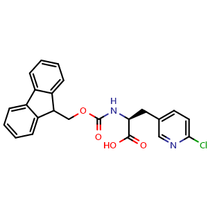 Chemical structure of Fmoc-3-(6-chloro-3-pyridyl)-L-alanine , CAS 1241683-12-4, AChemBlock AD285867