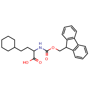 Chemical structure of 4-Cyclohexyl-2-({[(9H-fluoren-9-yl)methoxy]carbonyl}amino)butanoic acid , CAS 1260639-57-3, AChemBlock AD285873