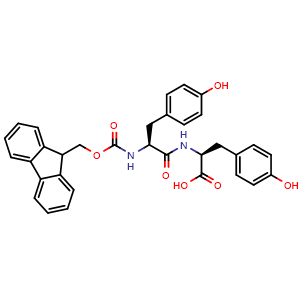 Chemical structure of Fmoc-Tyr-Tyr-OH , CAS 1269665-49-7, AChemBlock AD285875