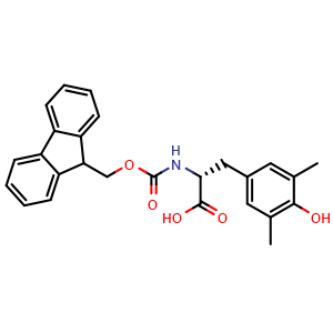 Chemical structure of Fmoc-3,5-Dimethyl-D-Tyrosine , CAS 1270300-44-1, AChemBlock AD285876