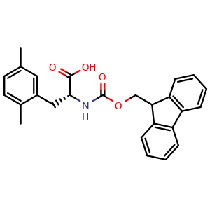 Chemical structure of Fmoc-2,5-Dimethy-D-Phenylalanine , CAS 1270300-66-7, AChemBlock AD285877