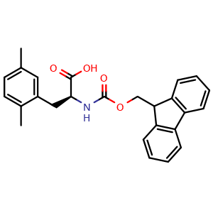 Chemical structure of (S)-2-((((9H-Fluoren-9-yl)methoxy)carbonyl)amino)-3-(2,5-dimethylphenyl)propanoic acid , CAS 1270300-68-9, AChemBlock AD285878