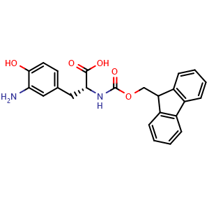 Chemical structure of Fmoc-D-Tyr(3-NH2)-OH , CAS 1270301-81-9, AChemBlock AD285879
