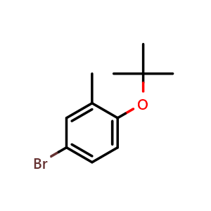 Chemical structure of 5-Bromo-2-(tert-butoxy)toluene , CAS 1309933-94-5, AChemBlock AD285889