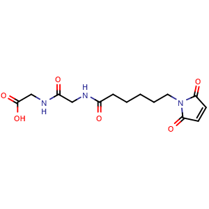 Chemical structure of N-[6-(2,5-dioxo-2,5-dihydro-1H-pyrrol-1-yl)hexanoyl]glycylglycine , CAS 1342820-37-4, AChemBlock AD285895