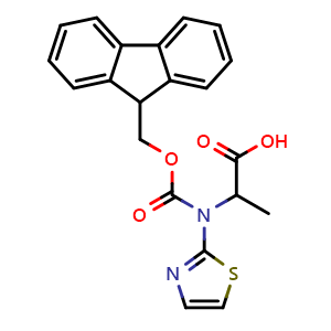 Chemical structure of Fmoc-2-Thiazolyl-DL-alanine , CAS 1379862-69-7, AChemBlock AD285903