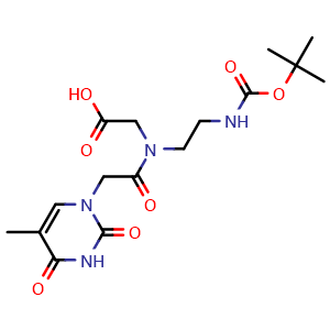 Chemical structure of Boc-PNA-T-OH , CAS 139166-80-6, AChemBlock AD285907