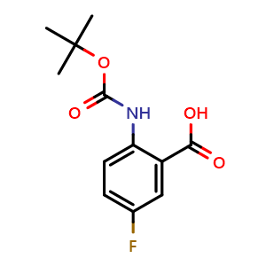 Chemical structure of Boc-2-amino-5-fluorobenzoic acid , CAS 141940-31-0, AChemBlock AD285909